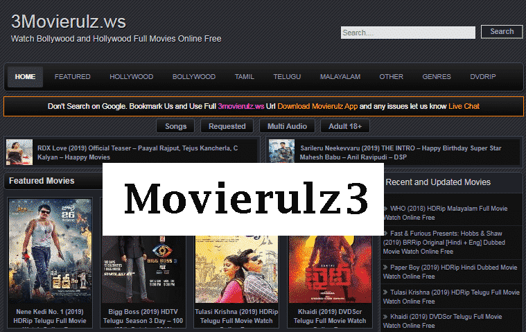 Movierulz3 2022 – Movierulz3 Hollywood & Bollywood HD movies Download Movierulz3 Tamil Movies illegal Download Website